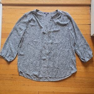 NYDJ, Pintuck Blouse, Leopard Print, 3/4 Sleeves, EUC, Women's M